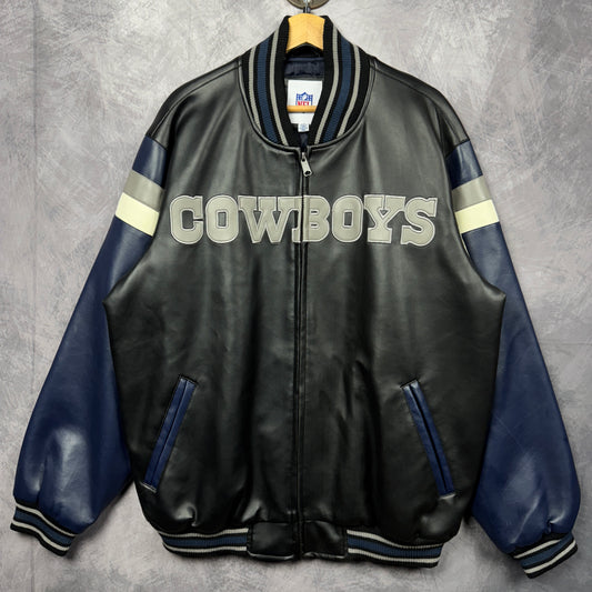 00s Black Dallas Cowboys Leather Jacket 4090