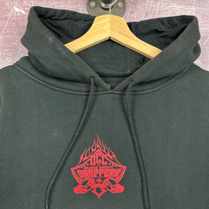 00s Black Orange County Choppers Flame Sleeve Hoodie 3047