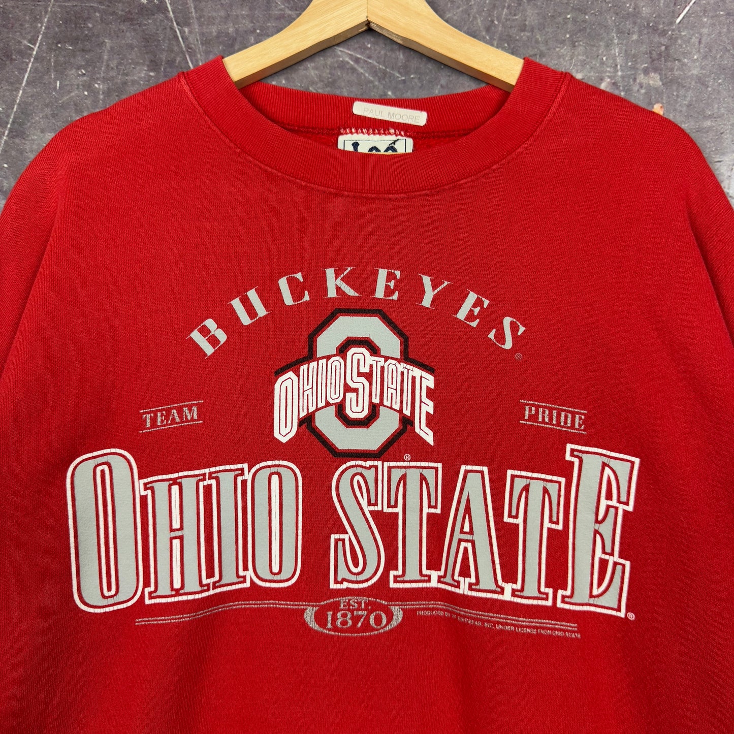 90s Red Ohio State Buckeyes Graphic Crewneck Sweatshirt L 1194