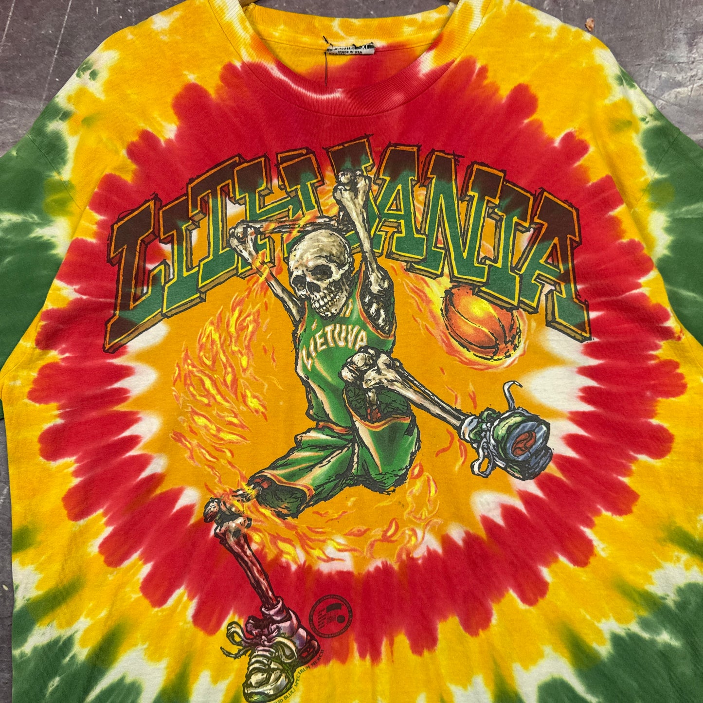 1996 Tie-Dye Lithuania Basketball Shirt 3293