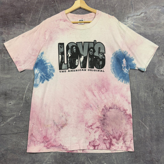 90s Pink Blue Tie Dye Levi's The American Original Graphic Shirt L 1149