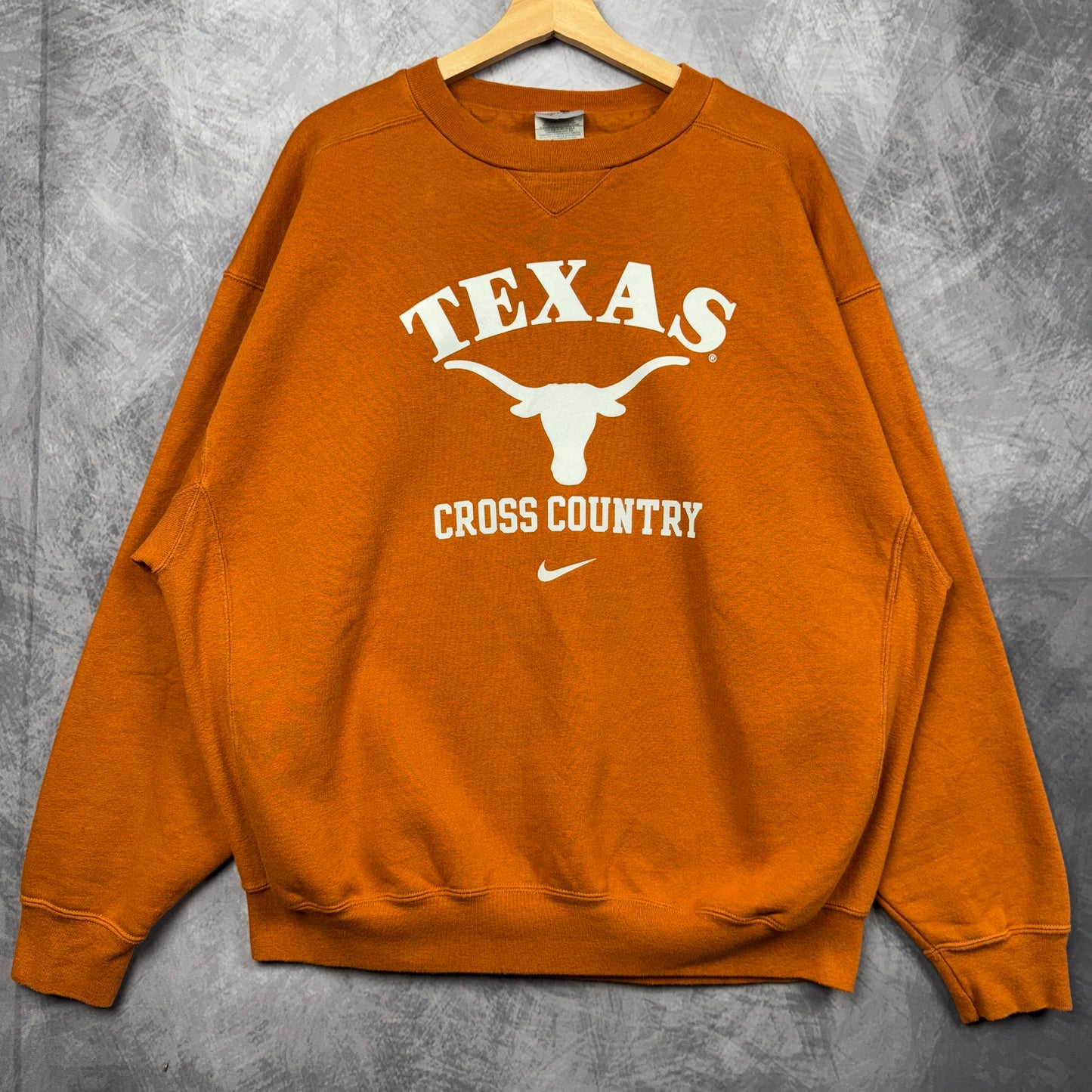 00s Orange Texas Longhorns Nike Cross Country Team Issue Crewneck Sweatshirt 4372