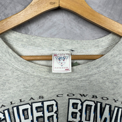 1996 Grey Dallas Cowboys Super Bowl Crewneck Sweatshirt 4272