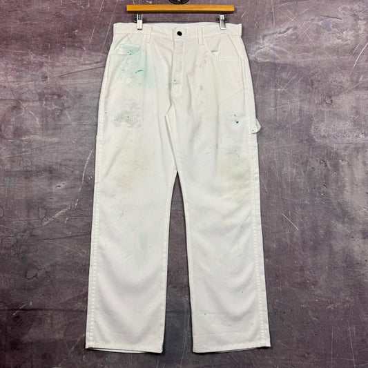 Early 00s White Dickies Carpenter Painter Work Pants 33x29.5 2209