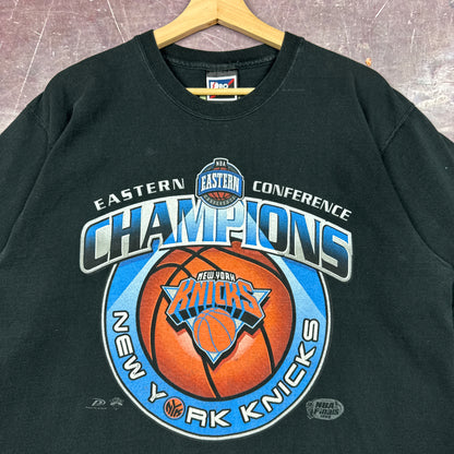 1999 Black New York Knicks Eastern Conference Champions Graphic Shirt L 2999