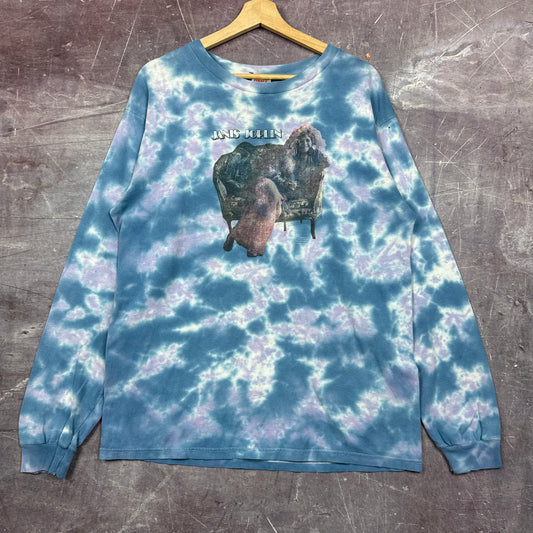 2000 Blue Tie Dye Janis Joplin I'm One Of Those Regular Weird People Graphic Shirt L 2952