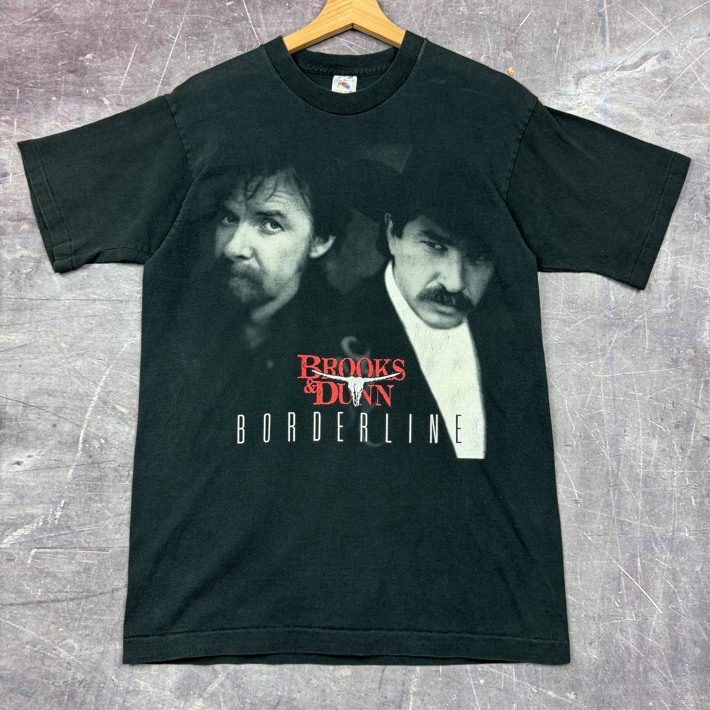 90s Black Brooks & Dunn Borderline Graphic Shirt M 0873