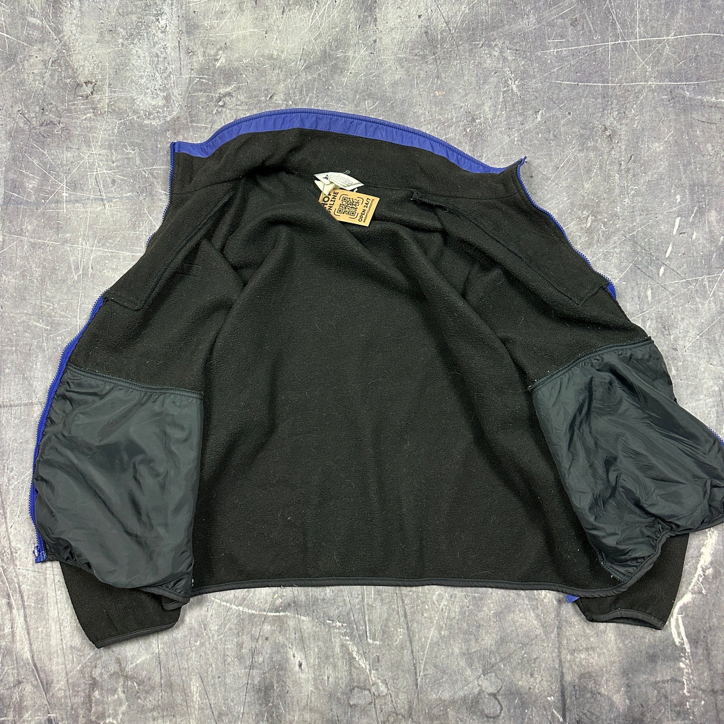 90s Black Blue Columbia Zip Up Fleece Jacket XL U56