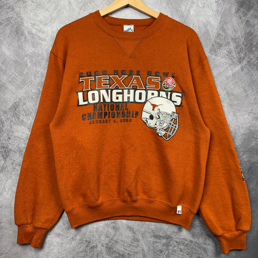2006 Orange Texas Longhorns Rose Bowl Crewneck Sweatshirt 4349
