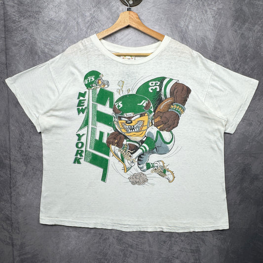 90s White New York Jets Taz Shirt 4207