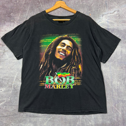 Early 00s Black Bob Marley Rap Tee Graphic Shirt L 0929