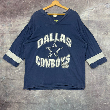 1995 Navy Blue Dallas Cowboys Monday Night Football 3/4 Sleeve Graphic Shirt XL 1085