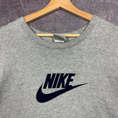 Early 00s Light Gray Nike Essential Logo Graphic Shirt XL 1079