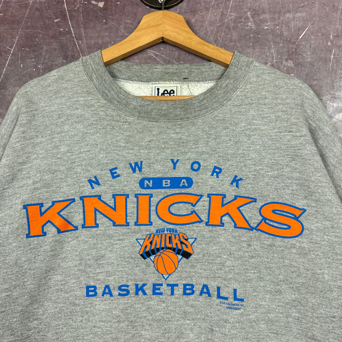 Early 00s Heather Grey New York Knicks Basketball Graphic Crewneck Sweatshirt XL 2994
