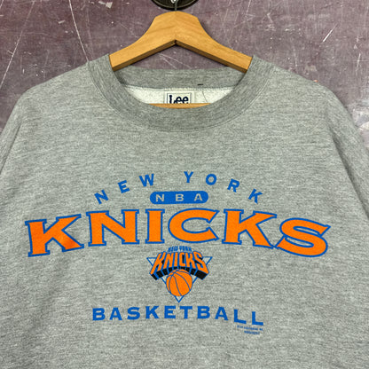 Early 00s Heather Grey New York Knicks Basketball Graphic Crewneck Sweatshirt XL 2994