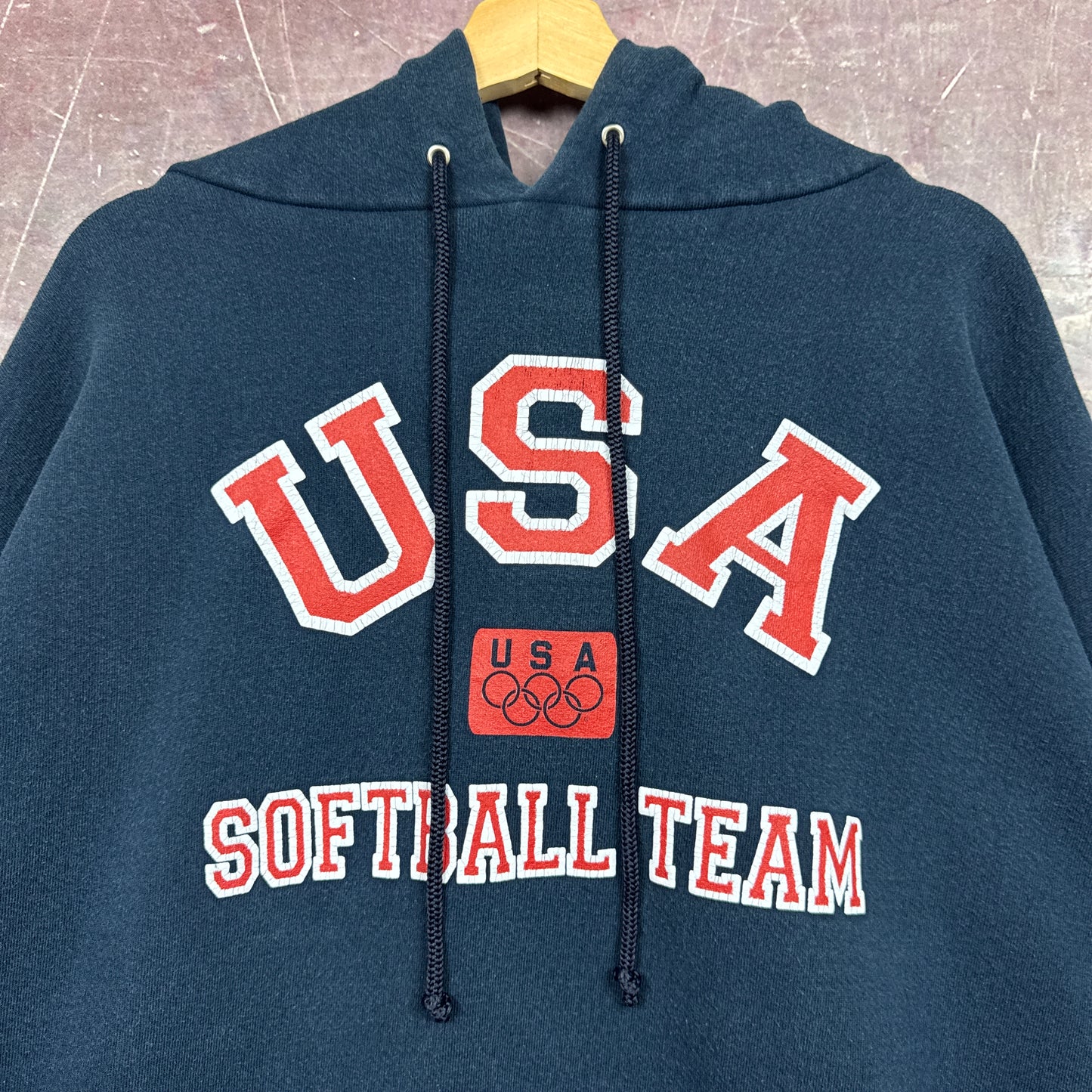 1996 Navy Blue USA Olympic Softball Team Hoodie 3478