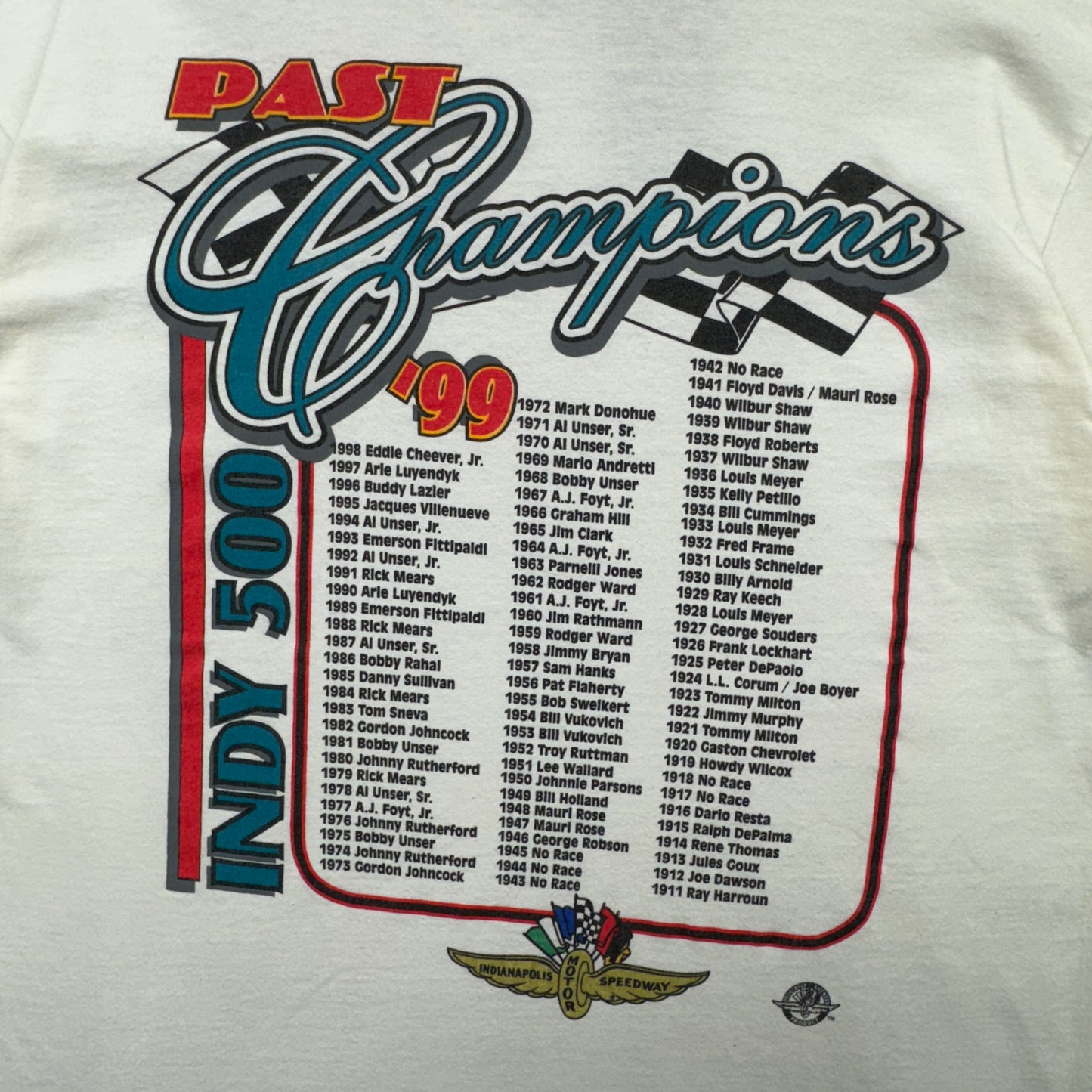 1999 White Indianapolis 500 Shirt 3907