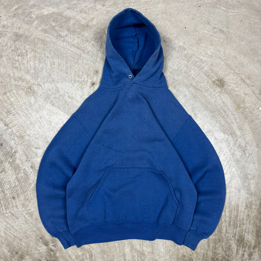 90s Blue Jerzees Super Sweats Blank Essential Hoodie M BC70