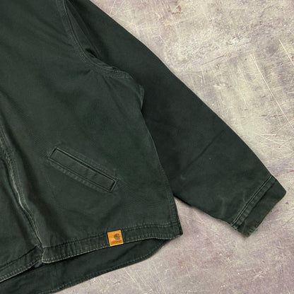 Early 00s Black Carhartt Hooded Detroit Work Jacket XL 2334