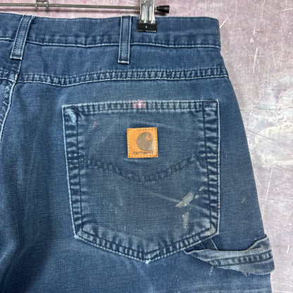 90s Navy Blue Carhartt Baggy Carpenter Work Shorts 30x10 BA83