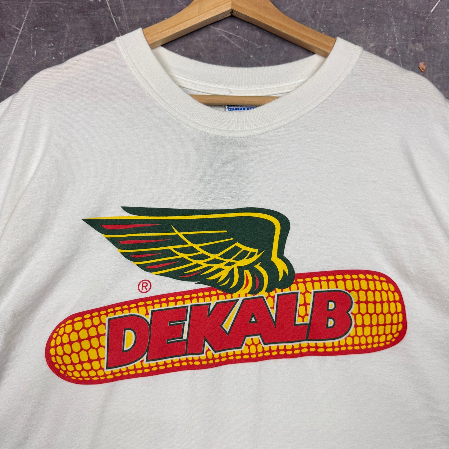 90s White Dekalb Corn Logo Graphic Shirt XL 0896