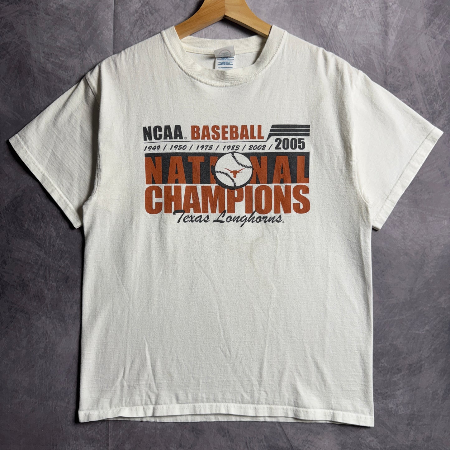 2005 White Texas Longhorns Baseball National Champions Shirt 4514