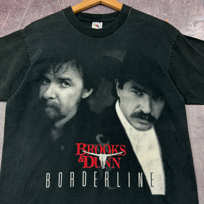 90s Black Brooks & Dunn Borderline Graphic Shirt M 0873