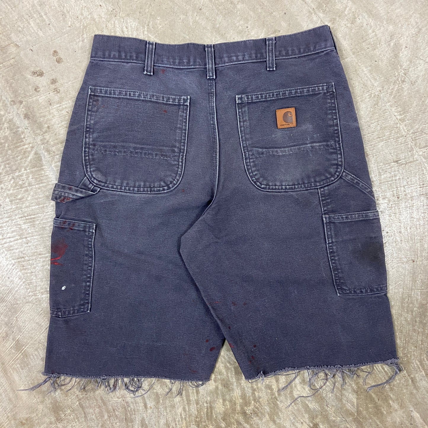 Early 00s Gray Painter Carhartt Baggy Carpenter Work Shorts 30x11 BA40