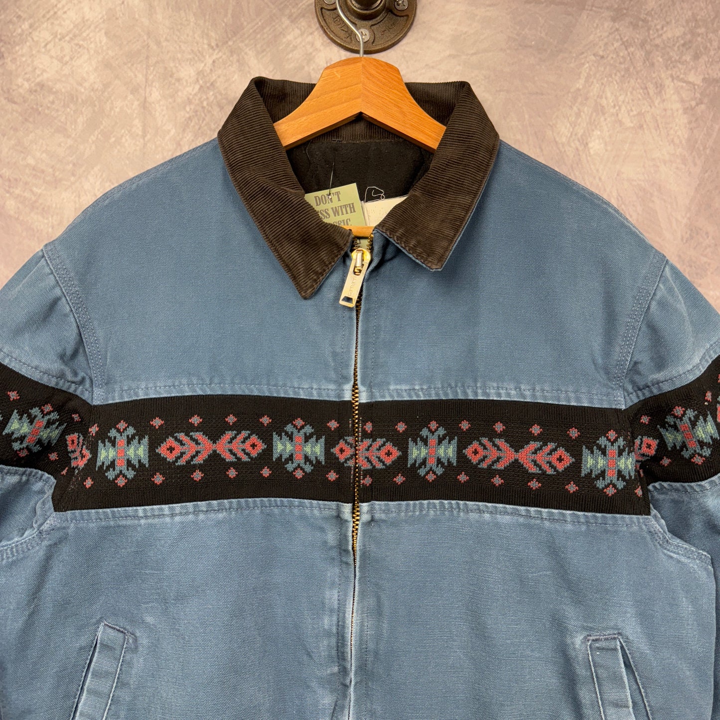 90s Blue Carhartt Aztec Jacket 4056