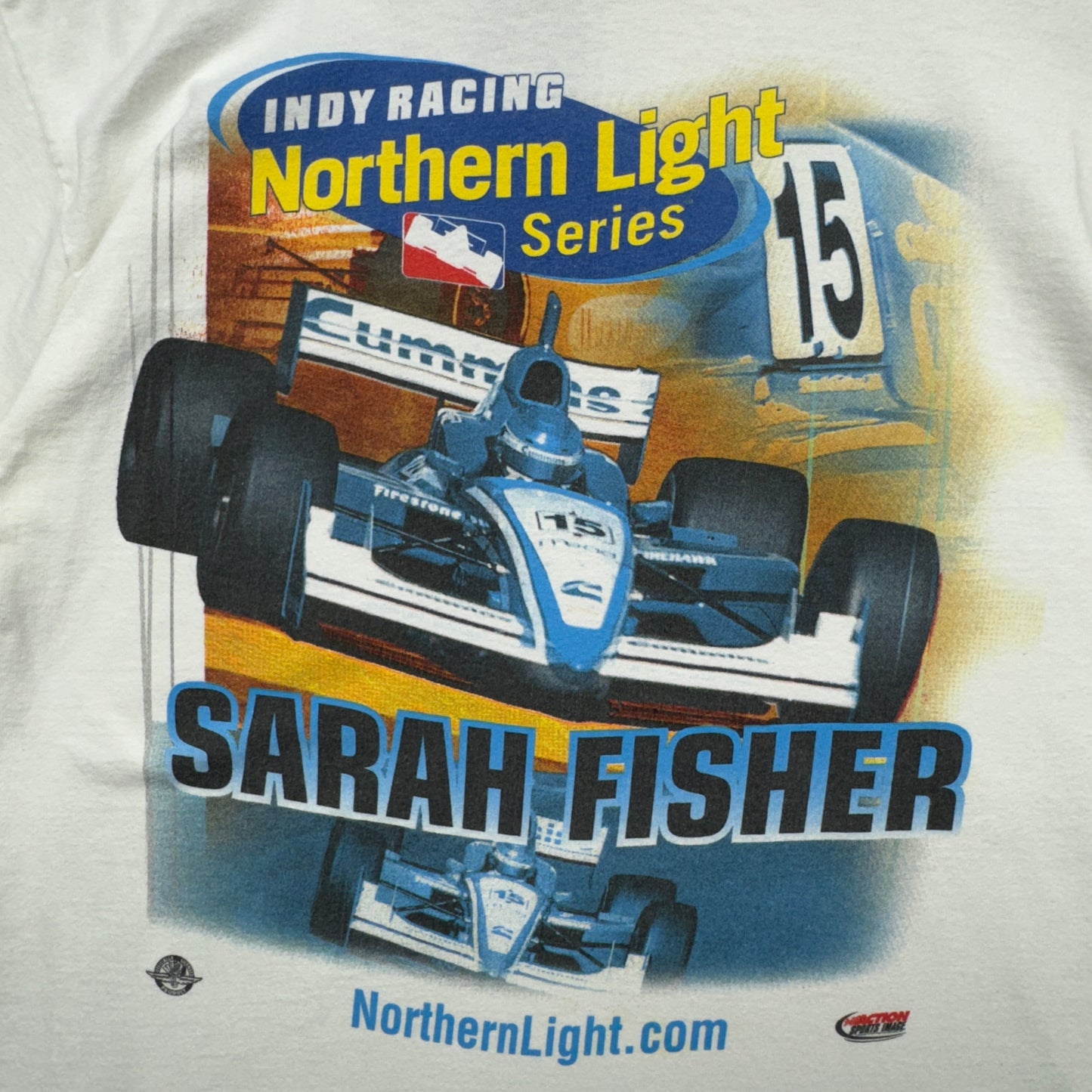 90s White Indy Racing Sarah Fisher Shirt 3955