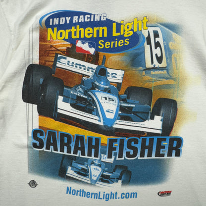 90s White Indy Racing Sarah Fisher Shirt 3955