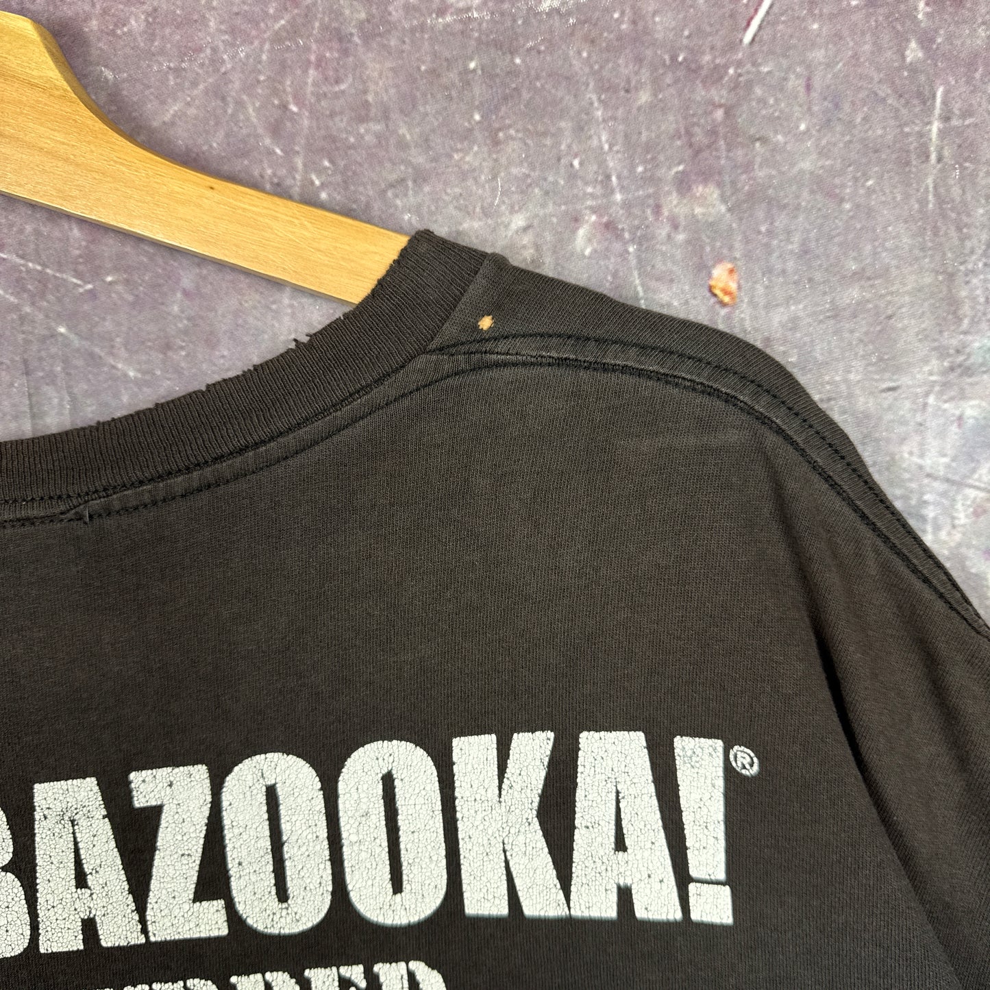 2001 Faded Black United Locobazooka USA Flag Graphic Shirt XL 2813