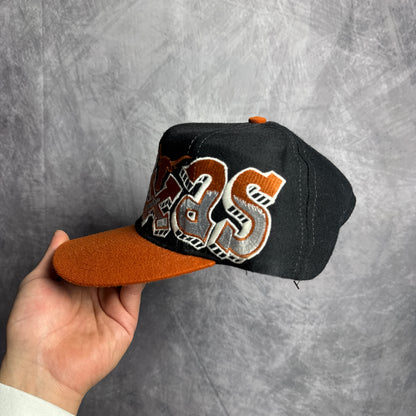 90s Texas Longhorns Black Dome TOW Graffiti Snapback Hat 4626