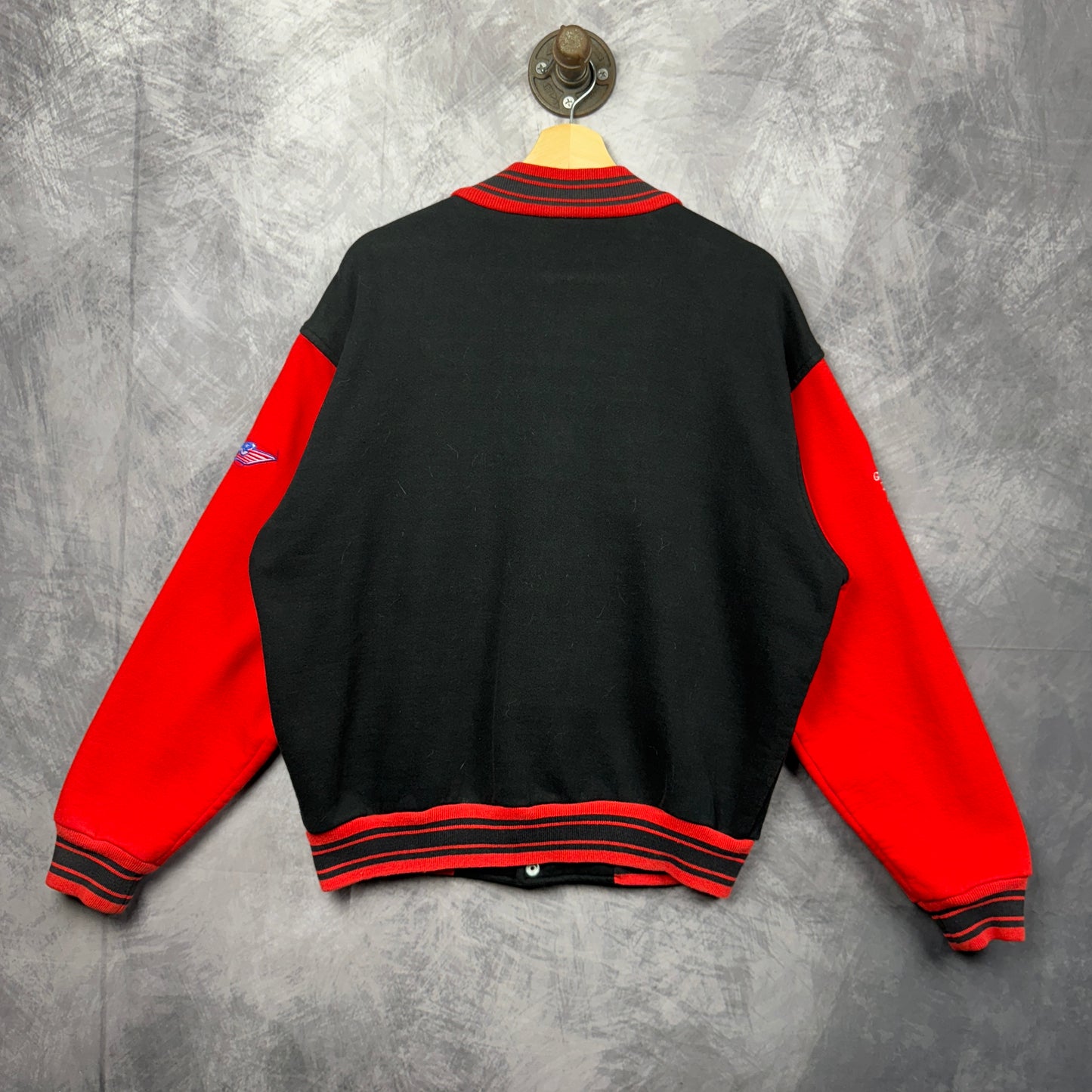 90s Black Panasonic Racing Cotton Varsity Jacket 4001