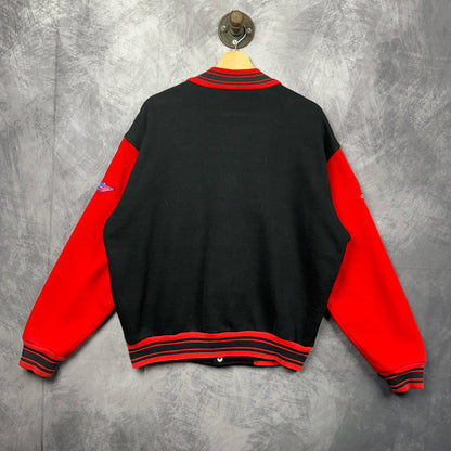 90s Black Panasonic Racing Cotton Varsity Jacket 4001