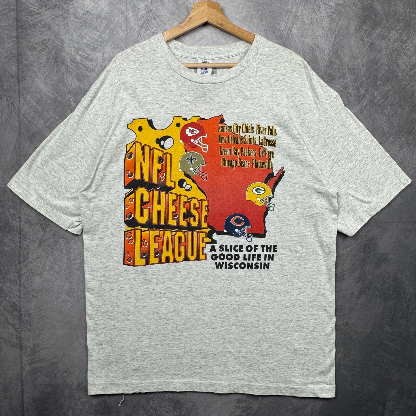 90s Grey NFL Cheese League Shirt 4155