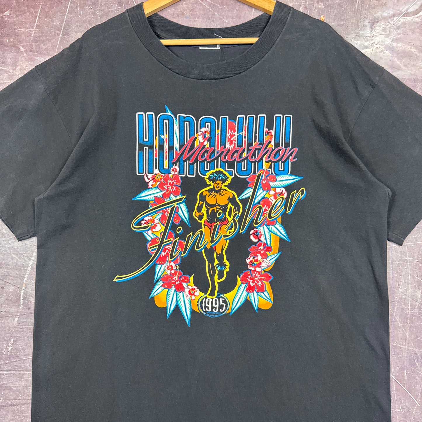 1995 Black Nike Honolulu Marathon Shirt 3332