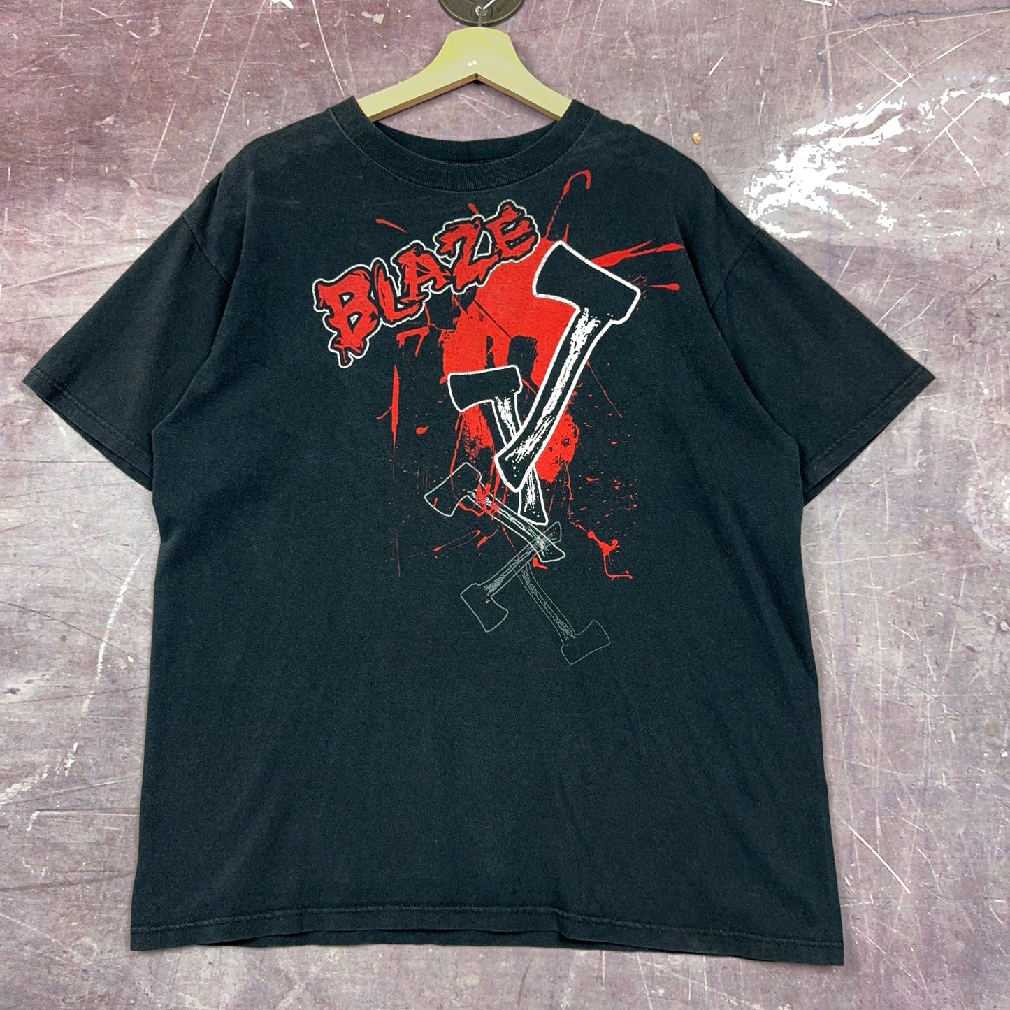 Early 00s Faded Black Blaze ICP Throw Your Hatchet In The Air Graphic Shirt L 2890
