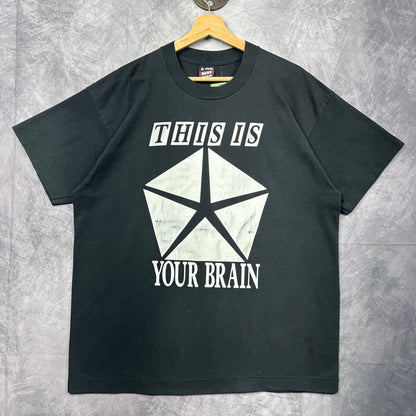 90s Black This Is Your Brain On Drugs Mopar Toyota Shirt 3864