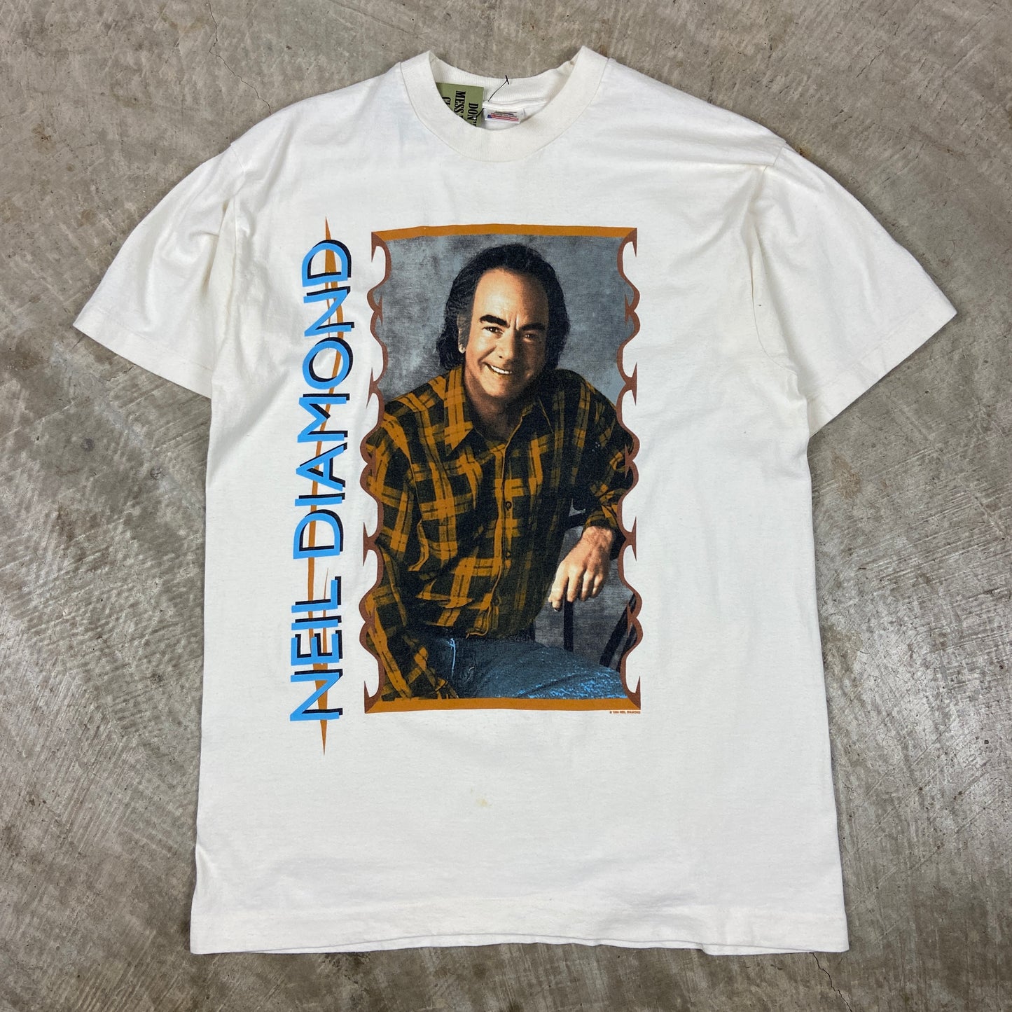 1998 Cream Neil Diamond I Am I Said Country Music Tour Graphic Shirt L BF83