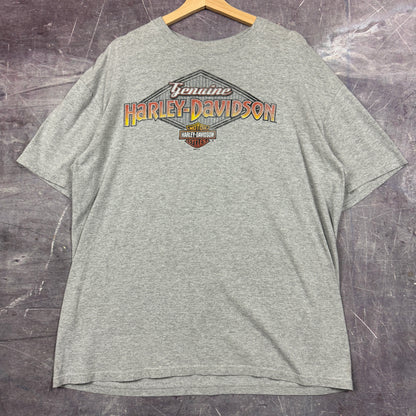 00s Light Gray Switzerland Harley Davidson Motorcycle Graphic Shirt XL 1047