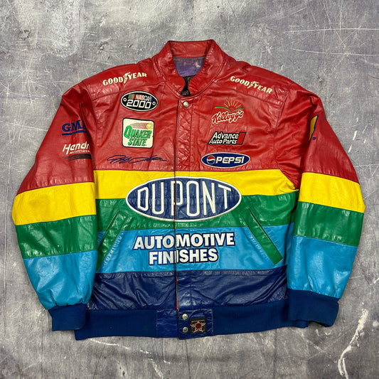 2000 Multicolor Jeff Hamilton Dupont Jeff Gordan Leather Nascar Jacket L C59