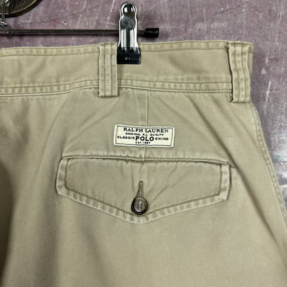 90s Tan Brown Polo Ralph Lauren Baggy Cargo Shorts 37x9.5 AZ06