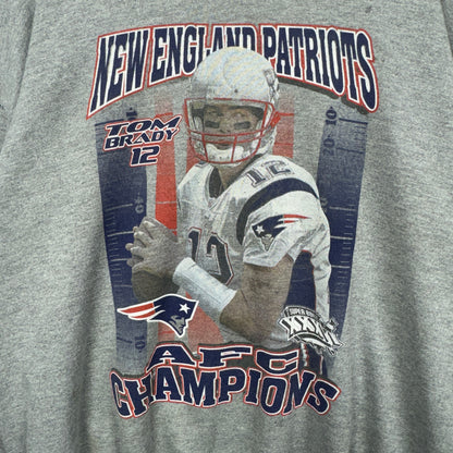 00s Grey Patriots Tom Brady Crewneck Sweatshirt 4107