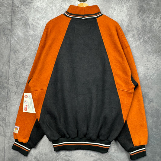 90s Black Orange Texas Longhorns Basketball Mockneck Sweatshirt 4368