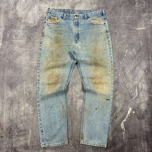 90s Light Wash Carhartt Baggy Denim Jeans 37x31 AH31