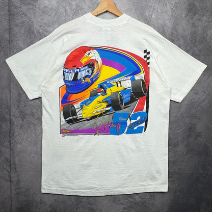 90s White Robby Unser Racing Shirt 3911