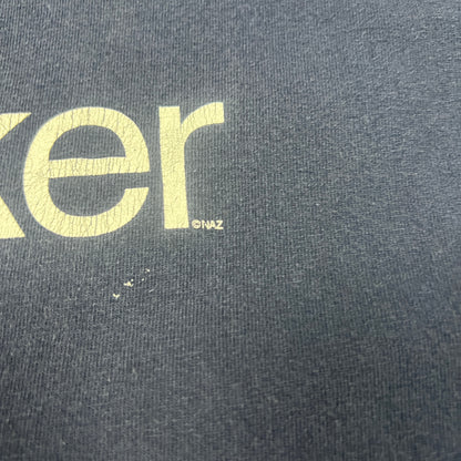 90s Navy Blue "Slacker" Text Graphic Shirt L AV22