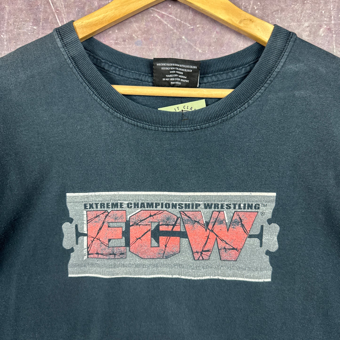 00s Black ECW Wrestling Shirt 3366