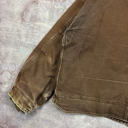 Early 00s Mocha Brown Carhartt Cropped Arctic Work Jacket XXL 2384